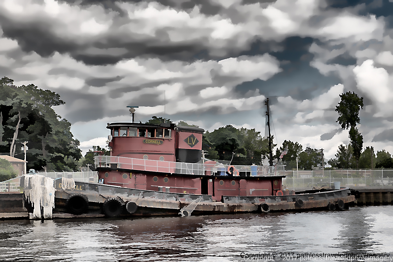 1708_1091TopazGhostlyDesaturateda.jpg - Aug --Tugboats on the Rondout